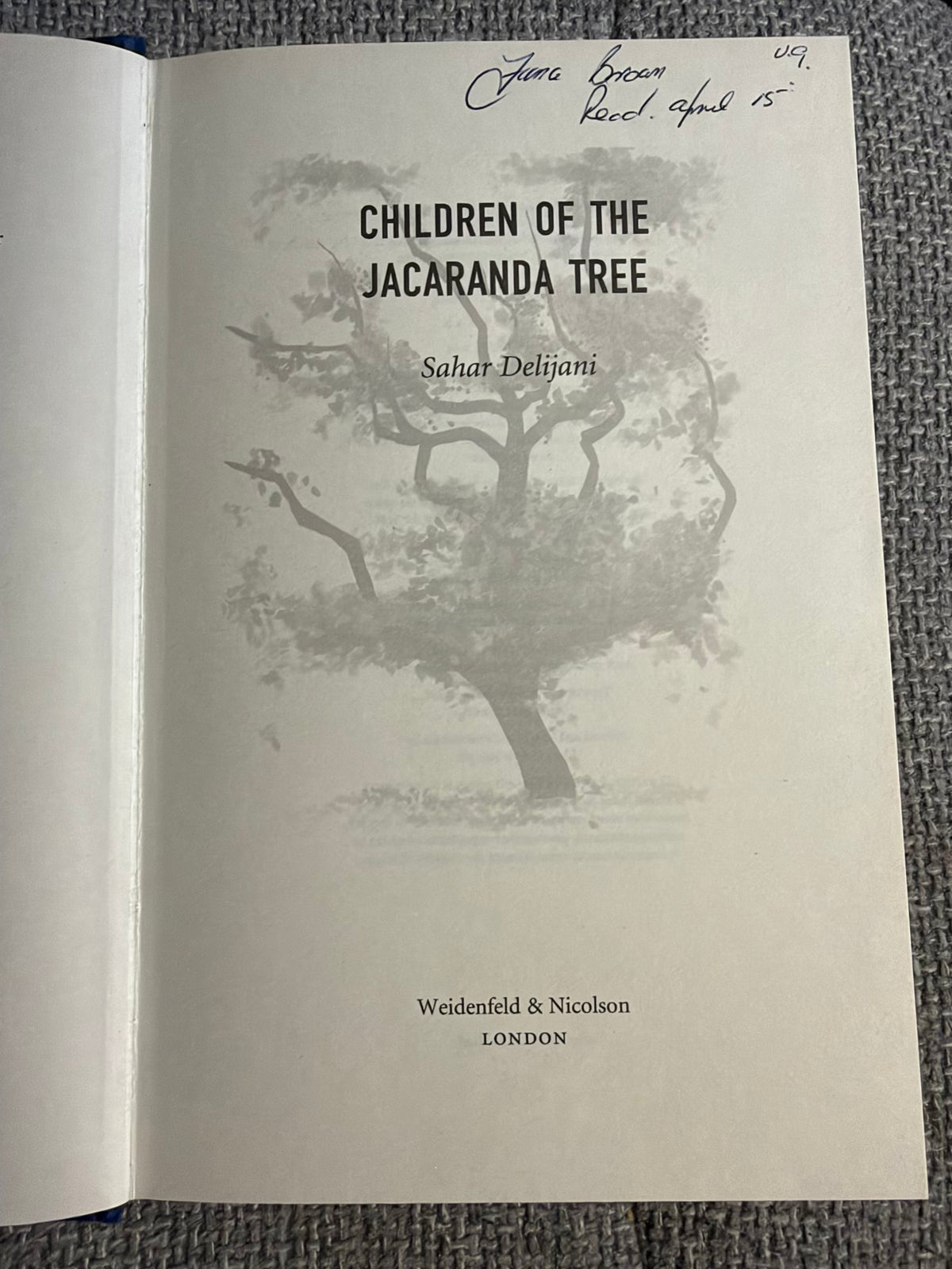 Children of the Jacaranda Tree by Sahar Delijani – First UK Edition Hardback 2013