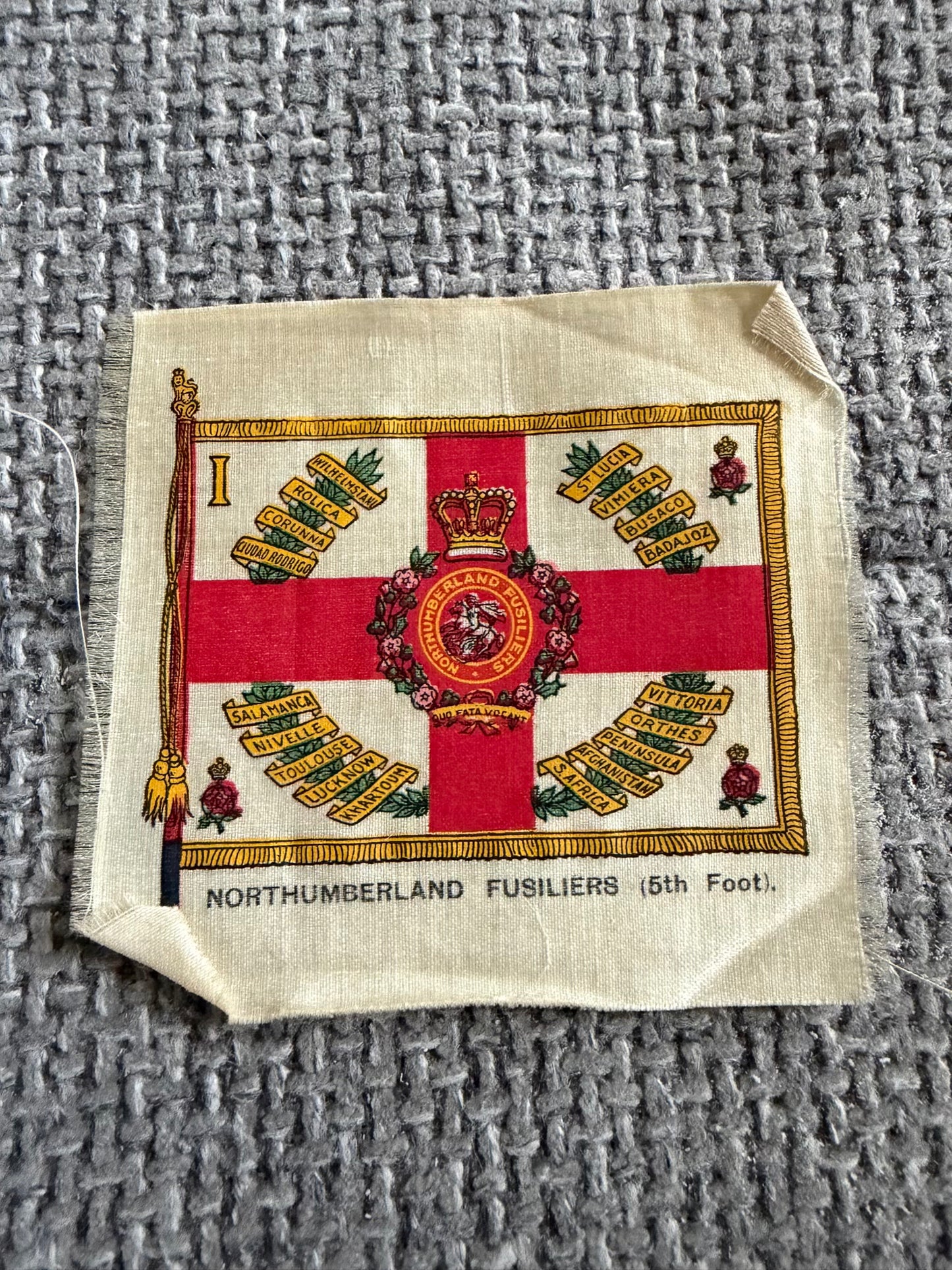Vintage BDV Cigarette Silk — Regimental Colours — Northumberland Fusiliers — Series 12