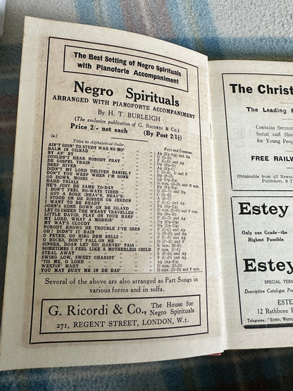 1922 Negro Spirituals, Or The Songs of The Jubilee Singers(W.J. Gibbs Publisher)