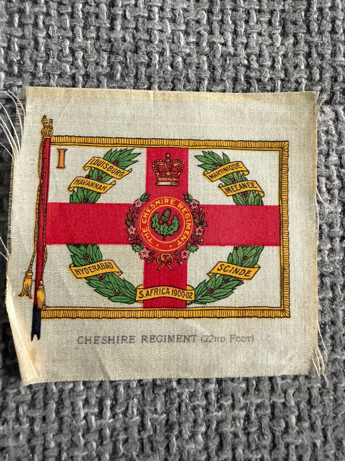 Vintage BDV Cigarette Silk — Regimental Colours — Cheshire Regiment — Series 12