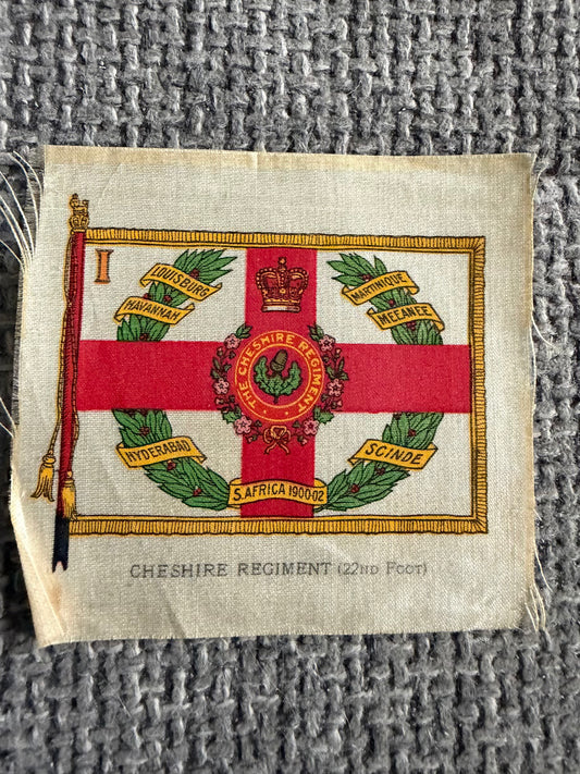 Vintage BDV Cigarette Silk — Regimental Colours — Cheshire Regiment — Series 12