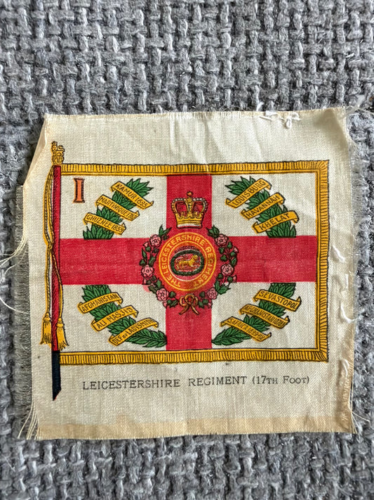 Vintage BDV Cigarette Silk — Regimental Colours — Leicestershire Regiment — Series 12