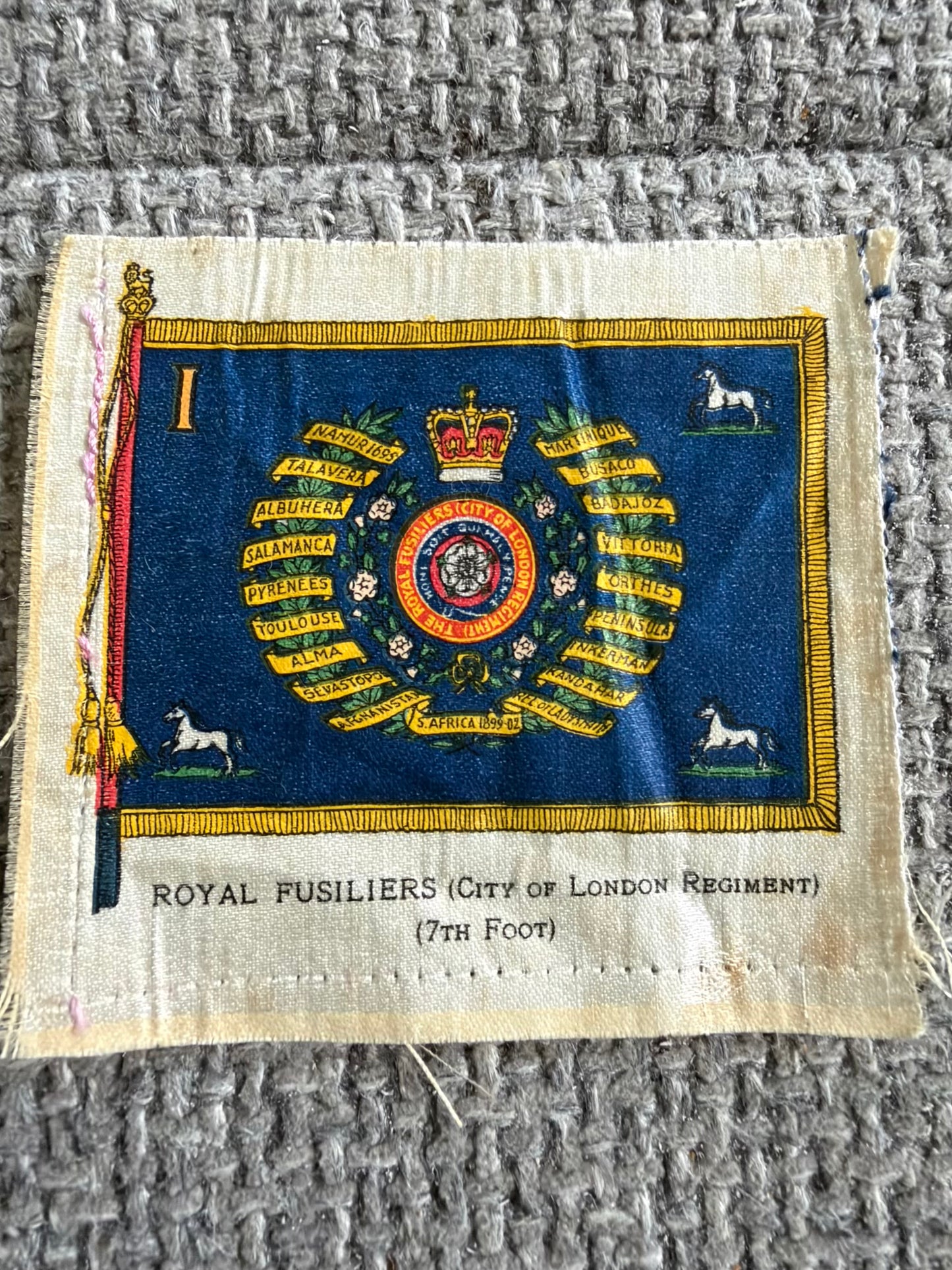 Vintage BDV Cigarette Silk — Regimental Colours — Royal Fusiliers (City of London Regiment) — Series 12