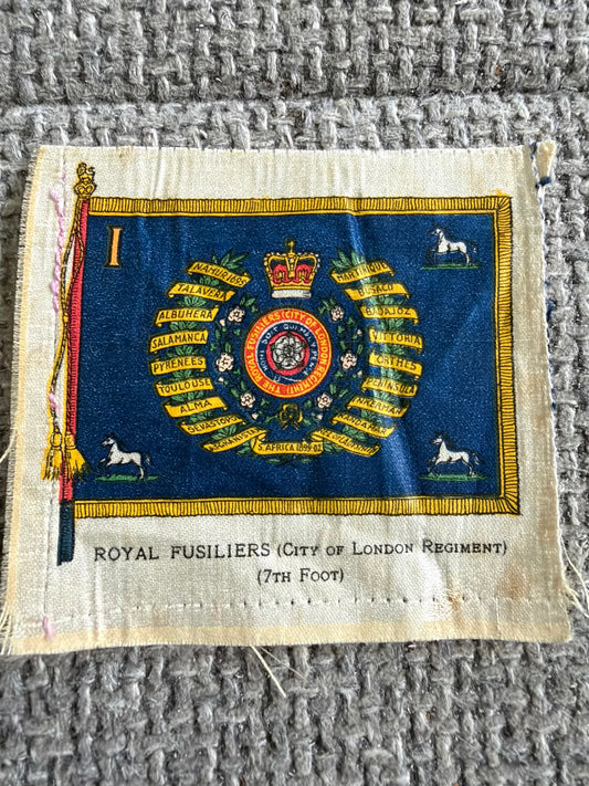 Vintage BDV Cigarette Silk — Regimental Colours — Royal Fusiliers (City of London Regiment) — Series 12