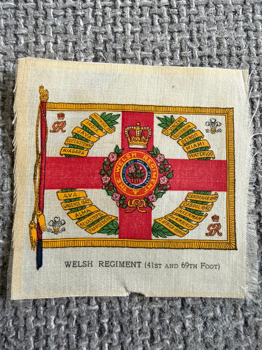 Vintage BDV Cigarette Silk — Regimental Colours — Welsh Regiment — Series 12