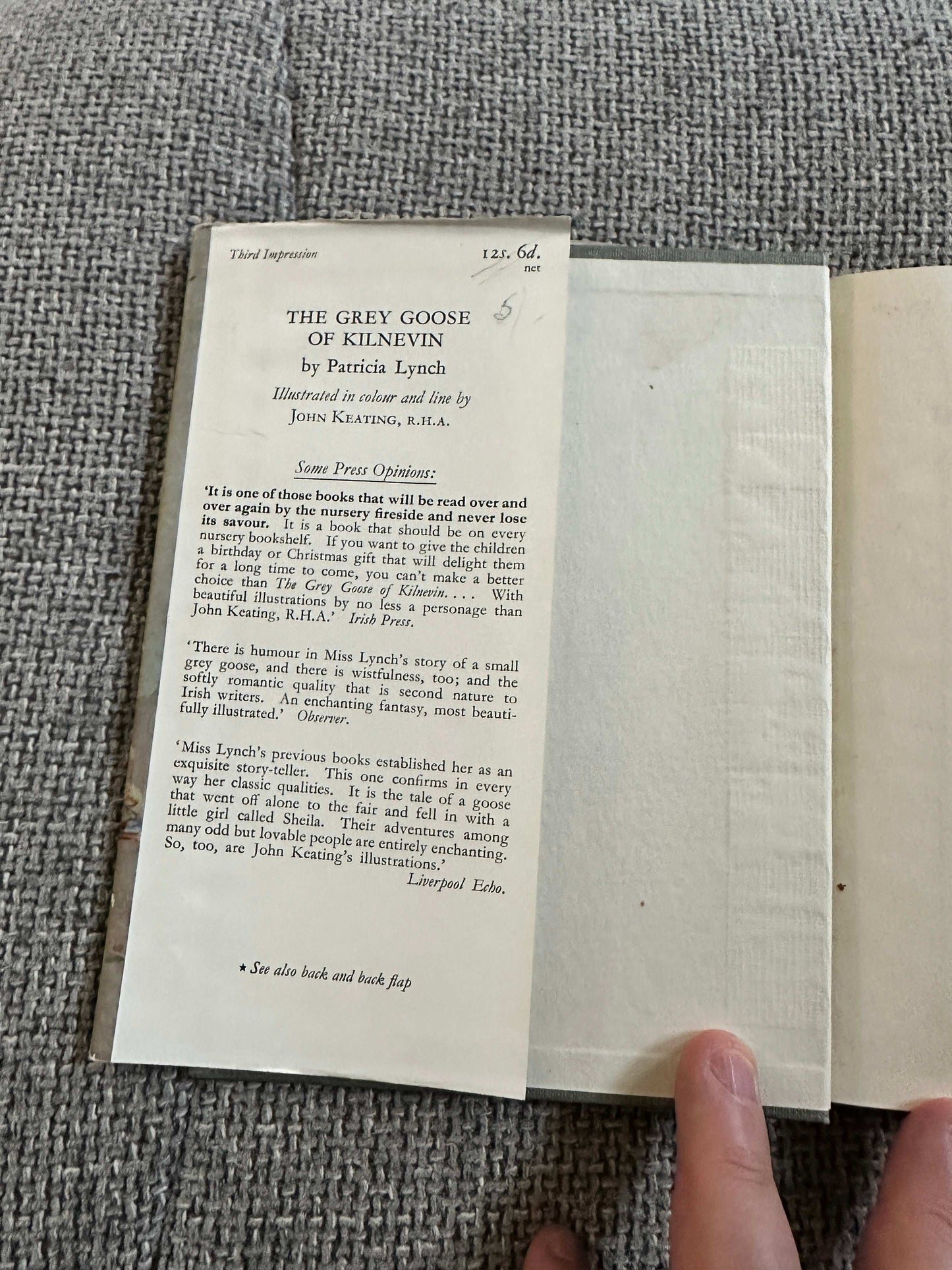1959 The Grey Goose Of Kilnevin - Patricia Lynch (John Keating Illust) J. M. Dent & Sons Ltd
