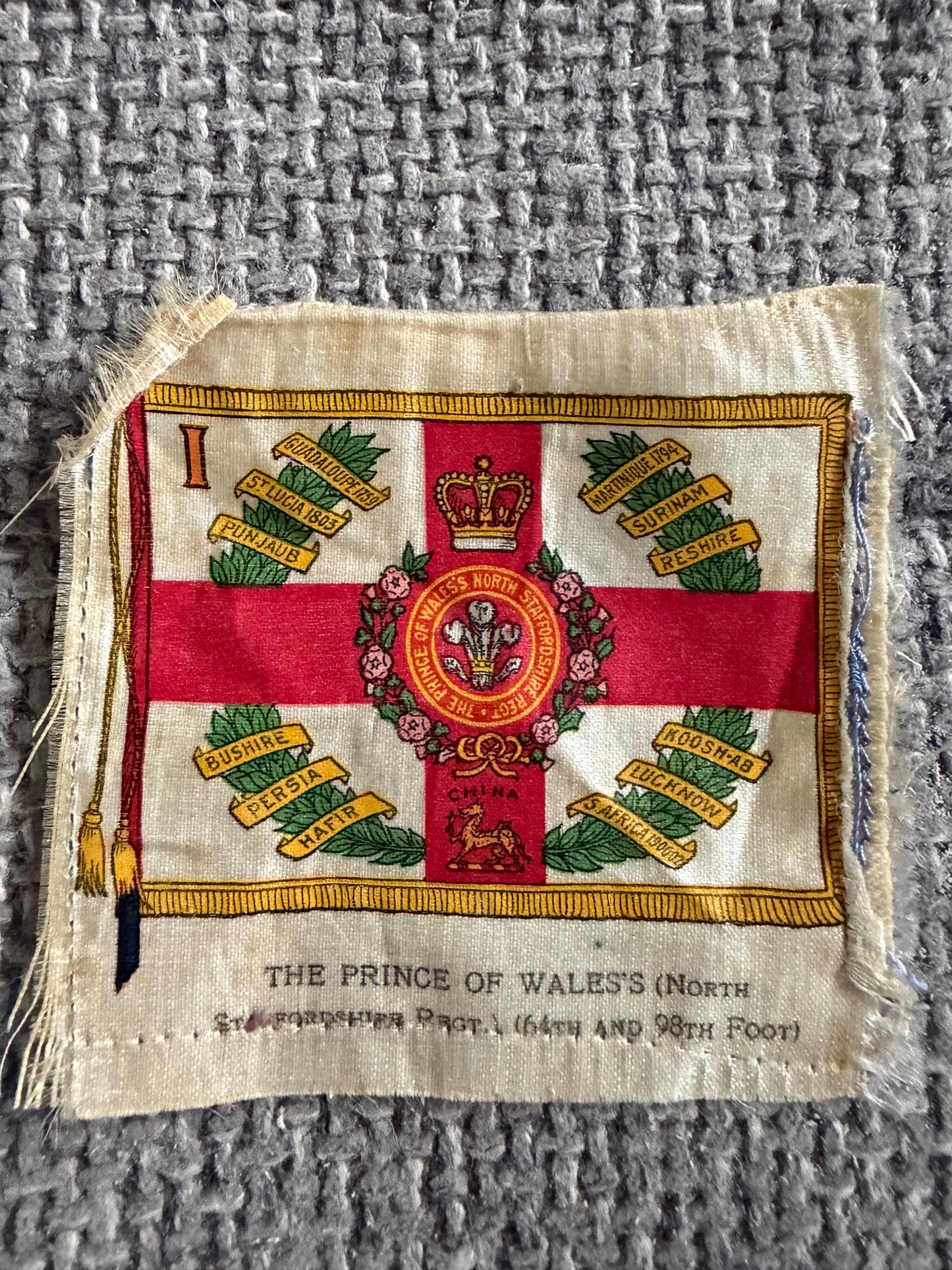Vintage BDV Cigarette Silk — Regimental Colours — West Yorkshire Regiment — Series 12