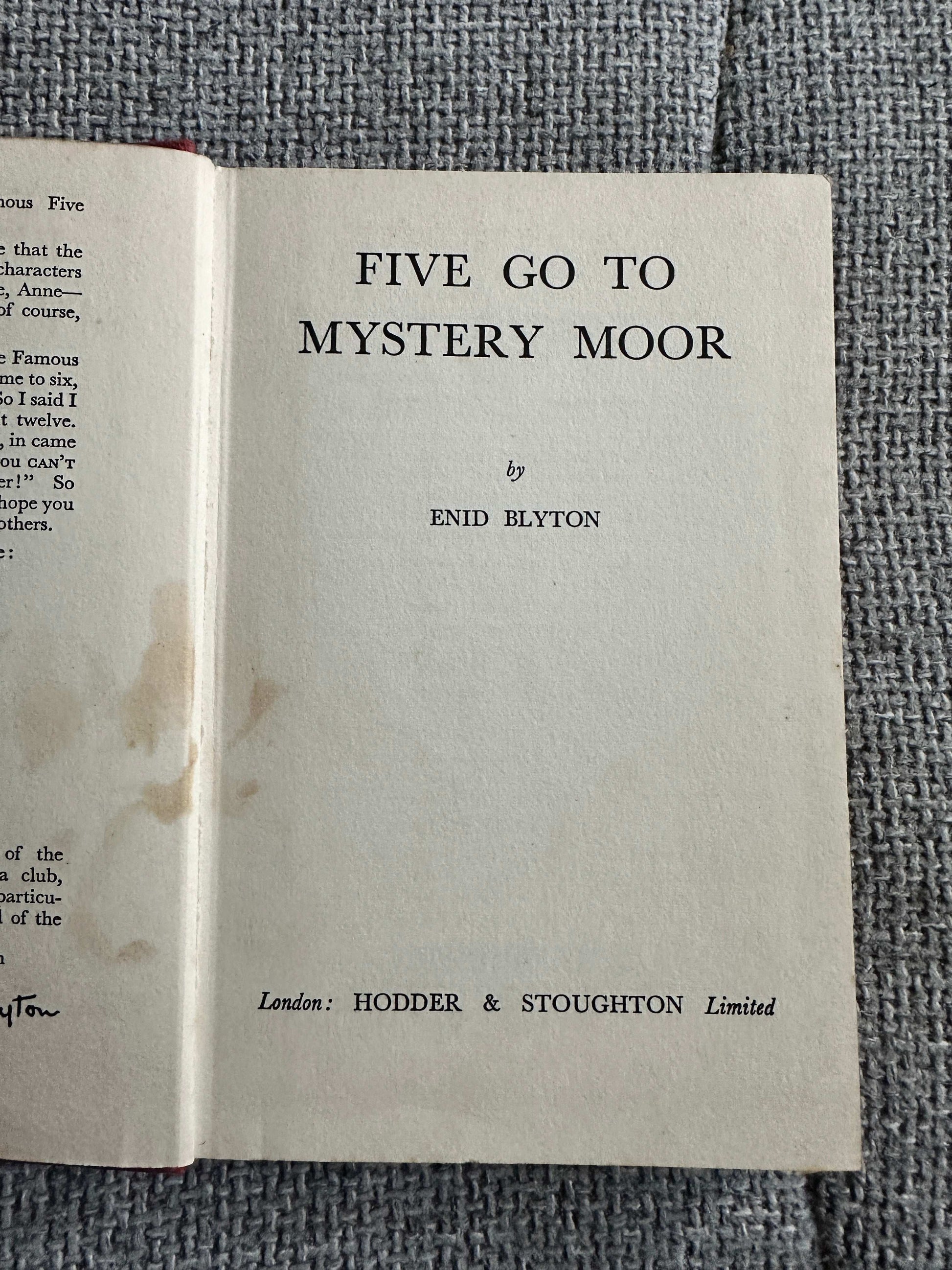 1954*1st* Five Go To Mystery Moor - Enid Blyton (Hodder & Stoughton)