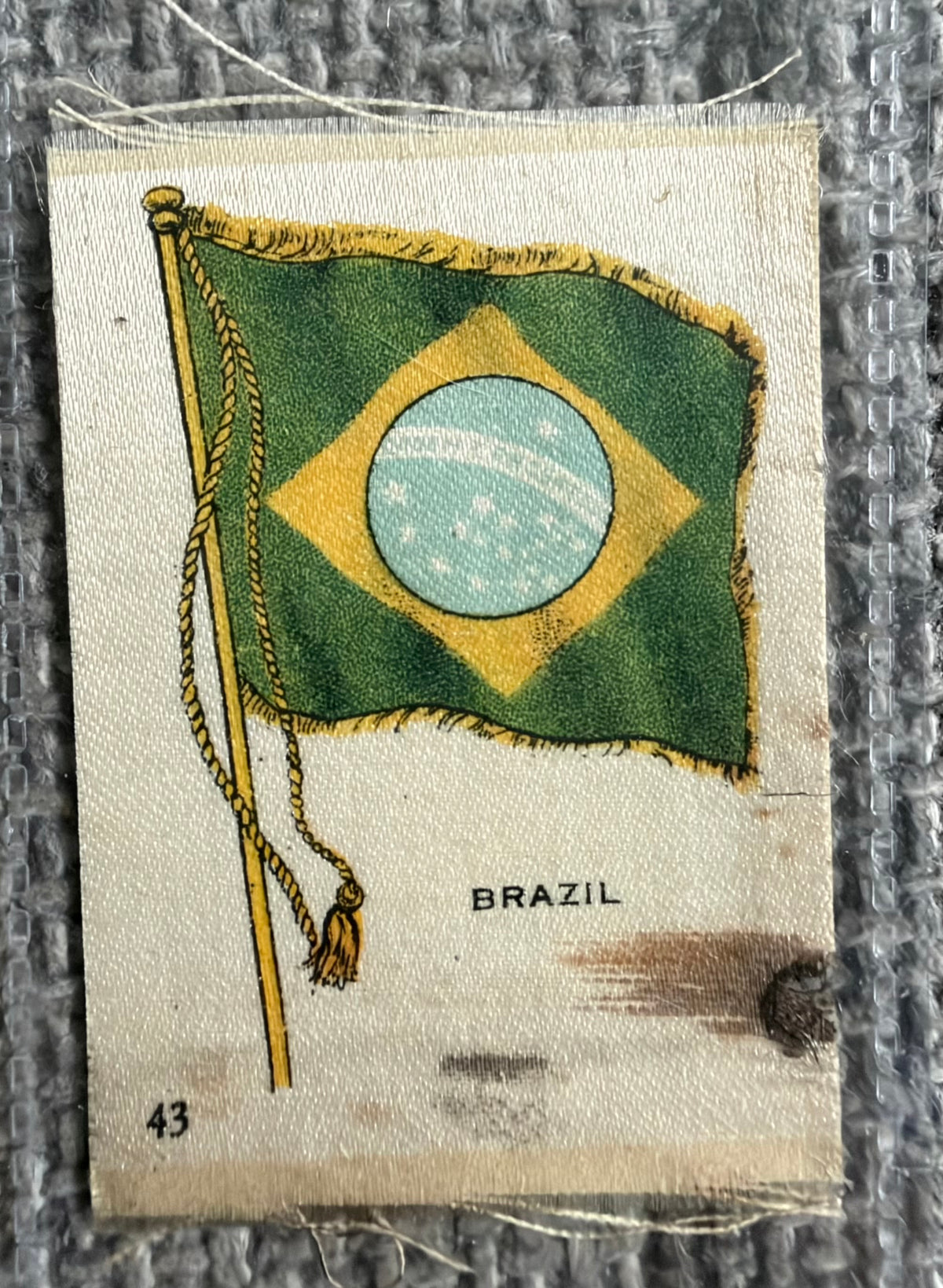 12 Vintage Silk Flag Cigarette Cards — B.D.V. / Godfrey Phillips — Early 1900s World Flags Collection