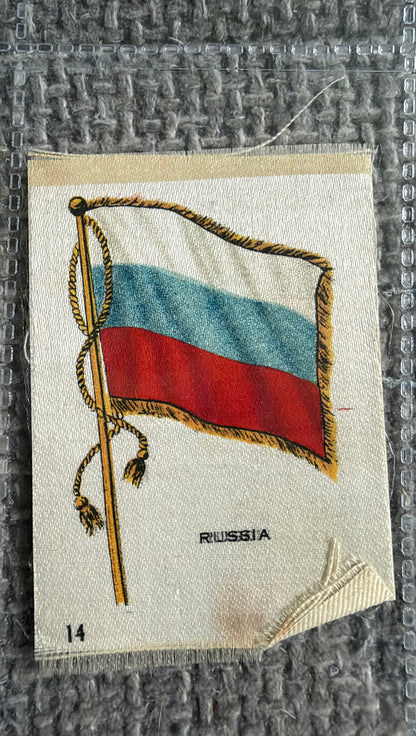 12 Vintage Silk Flag Cigarette Cards — B.D.V. / Godfrey Phillips — Early 1900s World Flags Collection