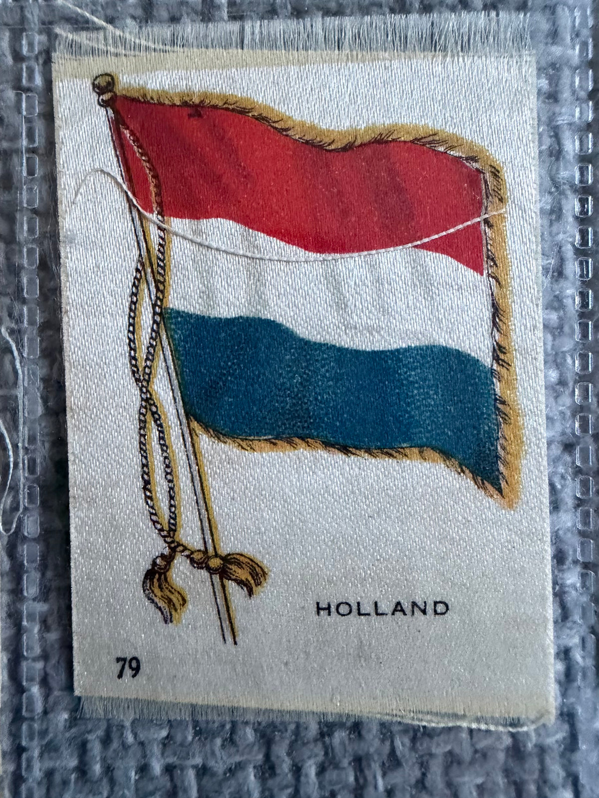 13 Vintage Silk Flag Cigarette Cards — B.D.V. / Godfrey Phillips — World Flags Collection c.1910s