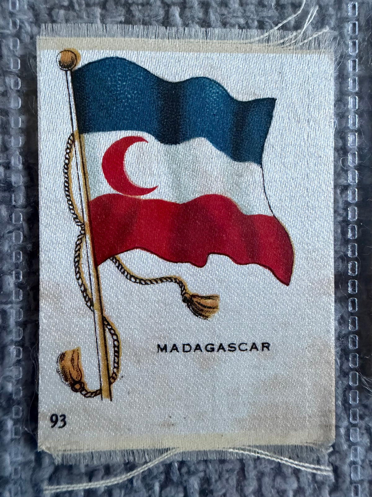 13 Vintage Silk Flag Cigarette Cards — B.D.V. / Godfrey Phillips — World Flags Collection c.1910s