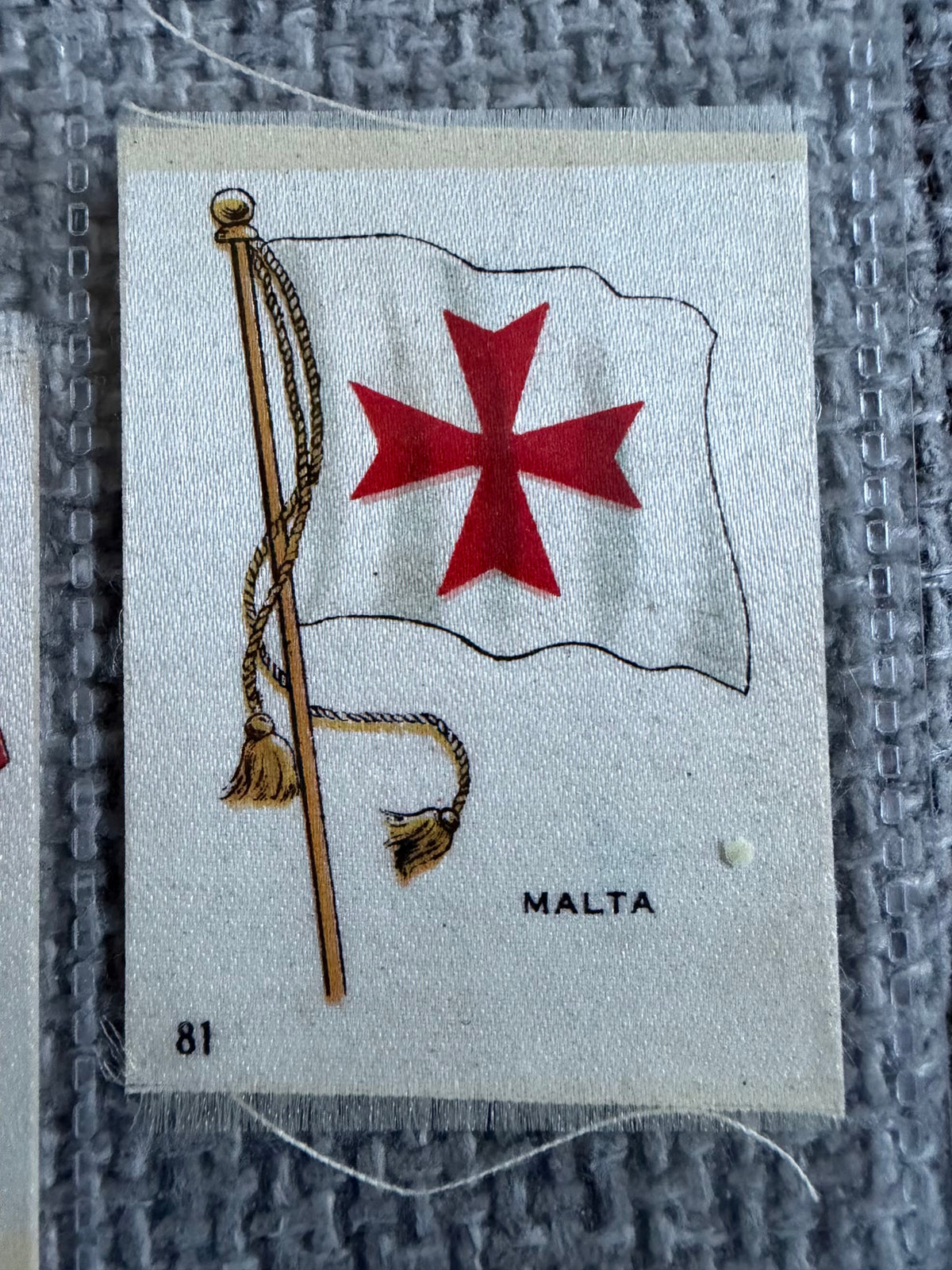 13 Vintage Silk Flag Cigarette Cards — B.D.V. / Godfrey Phillips — World Flags Collection c.1910s