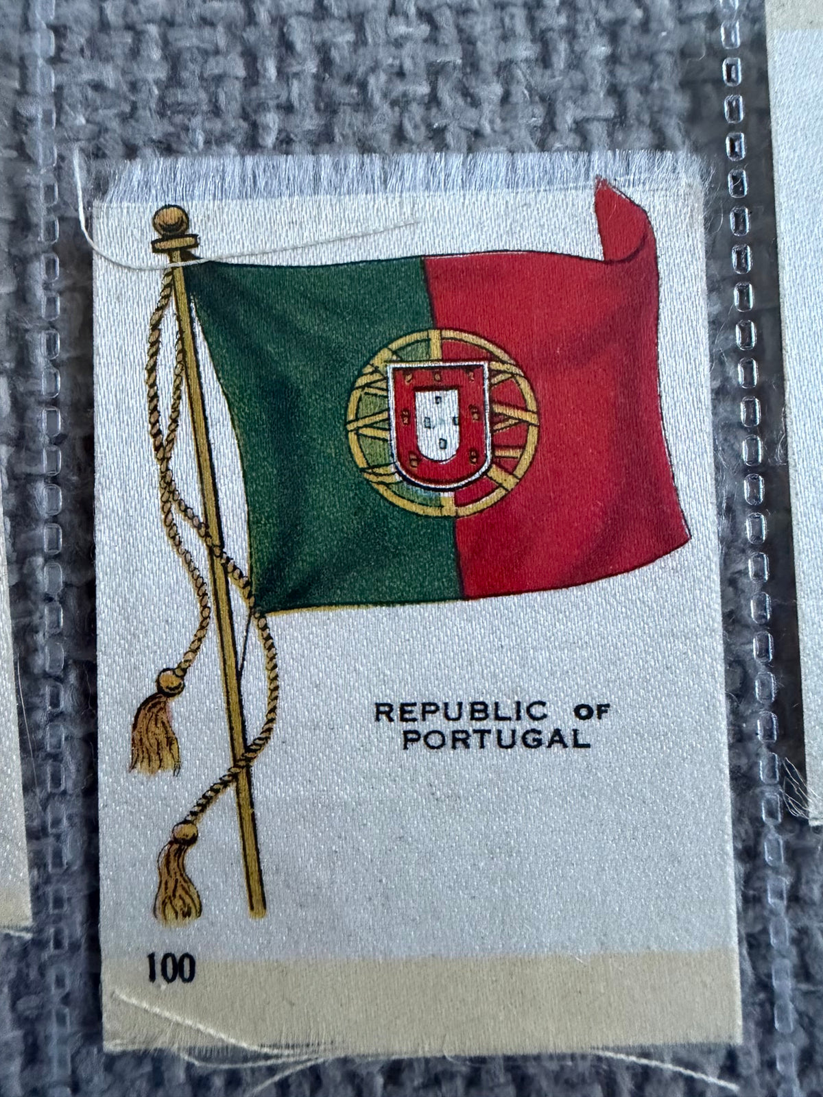 13 Vintage Silk Flag Cigarette Cards — B.D.V. / Godfrey Phillips — World Flags Collection c.1910s