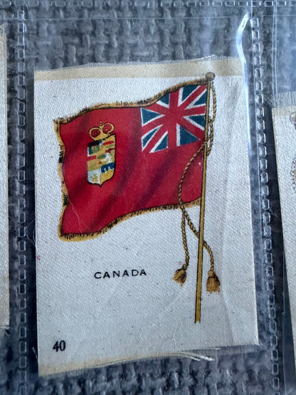12 Vintage Silk Flag Cigarette Cards — B.D.V. / Godfrey Phillips — World Flags Collection c.1910s