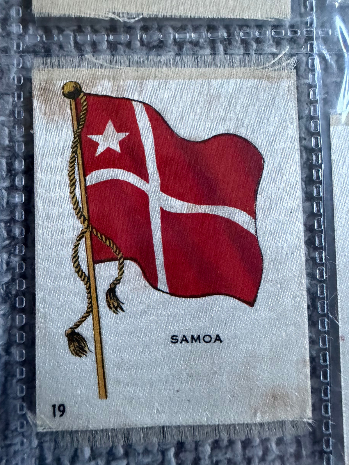12 Vintage Silk Flag Cigarette Cards — B.D.V. / Godfrey Phillips — World Flags Collection c.1910s