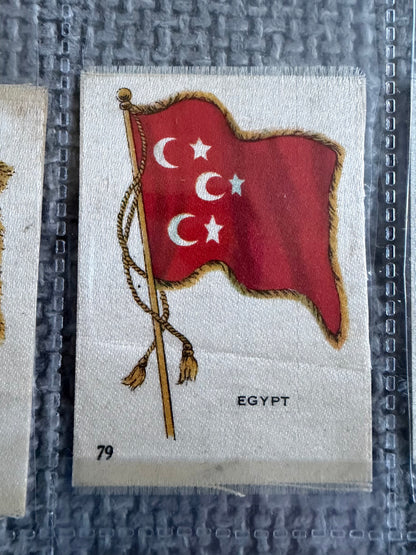 12 Vintage Silk Flag Cigarette Cards — B.D.V. / Godfrey Phillips — World Flags Collection c.1910s