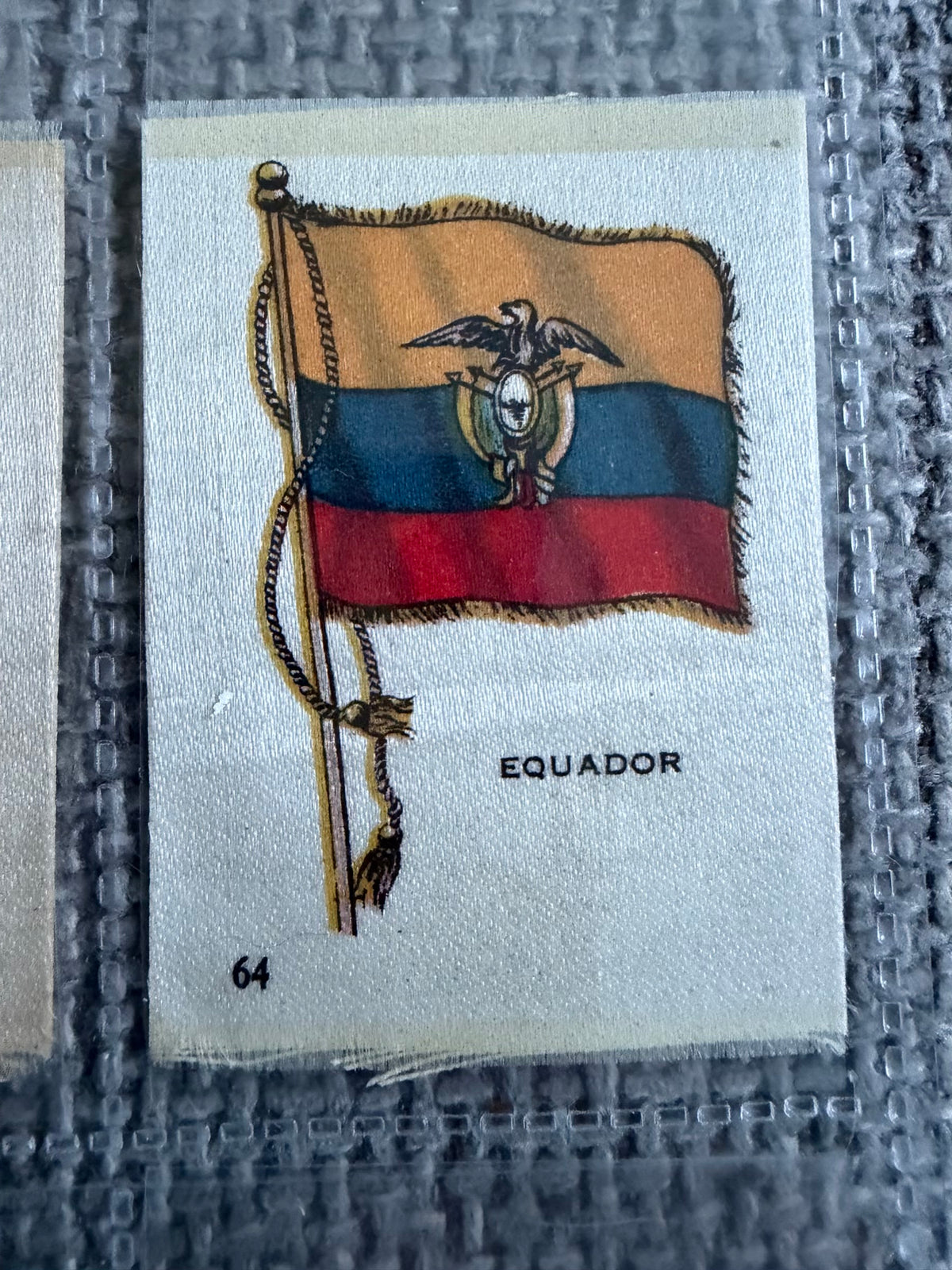 12 Vintage Silk Flag Cigarette Cards — B.D.V. / Godfrey Phillips — World Flags Collection c.1910s