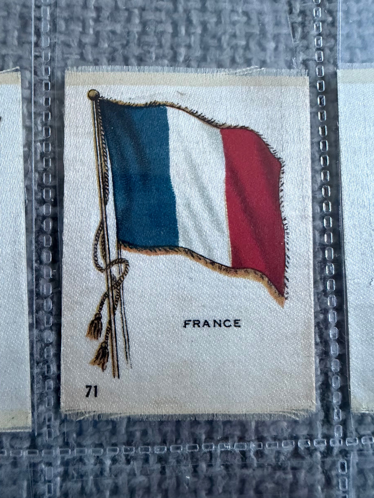 12 Vintage Silk Flag Cigarette Cards — B.D.V. / Godfrey Phillips — World Flags Collection c.1910s