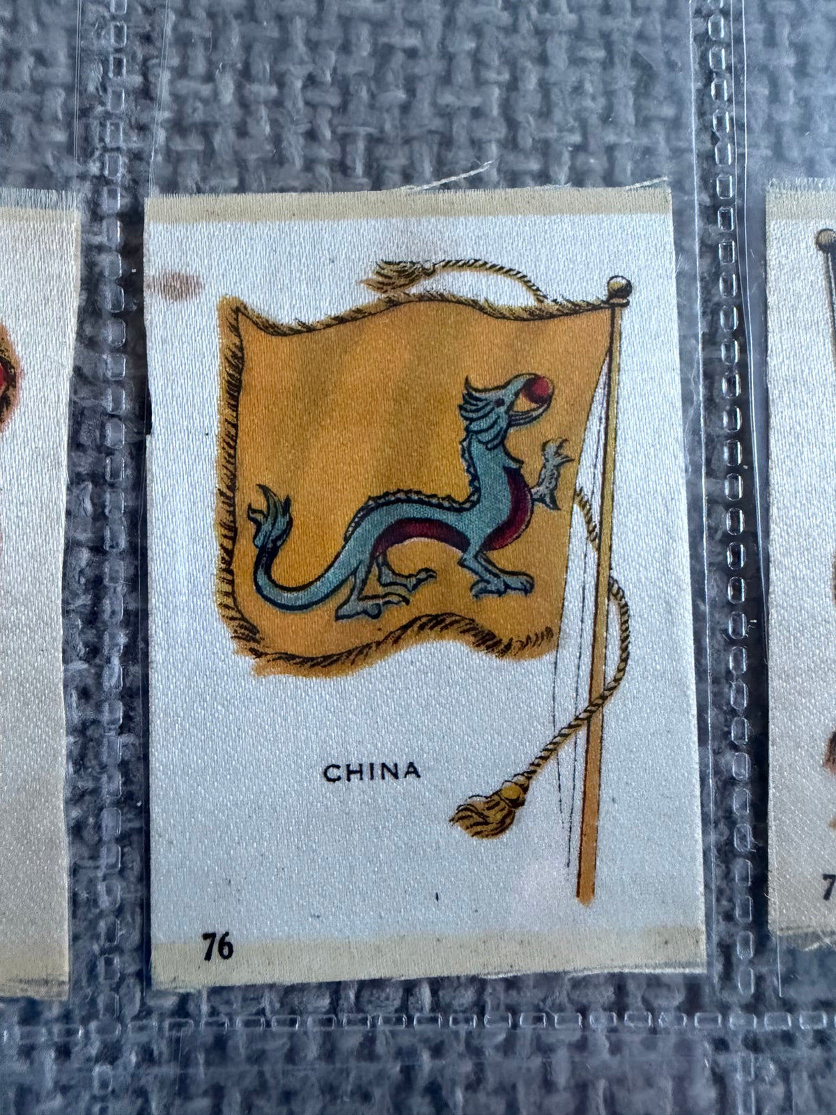 12 Vintage Silk Flag Cigarette Cards — B.D.V. / Godfrey Phillips — World Flags Collection c.1910s