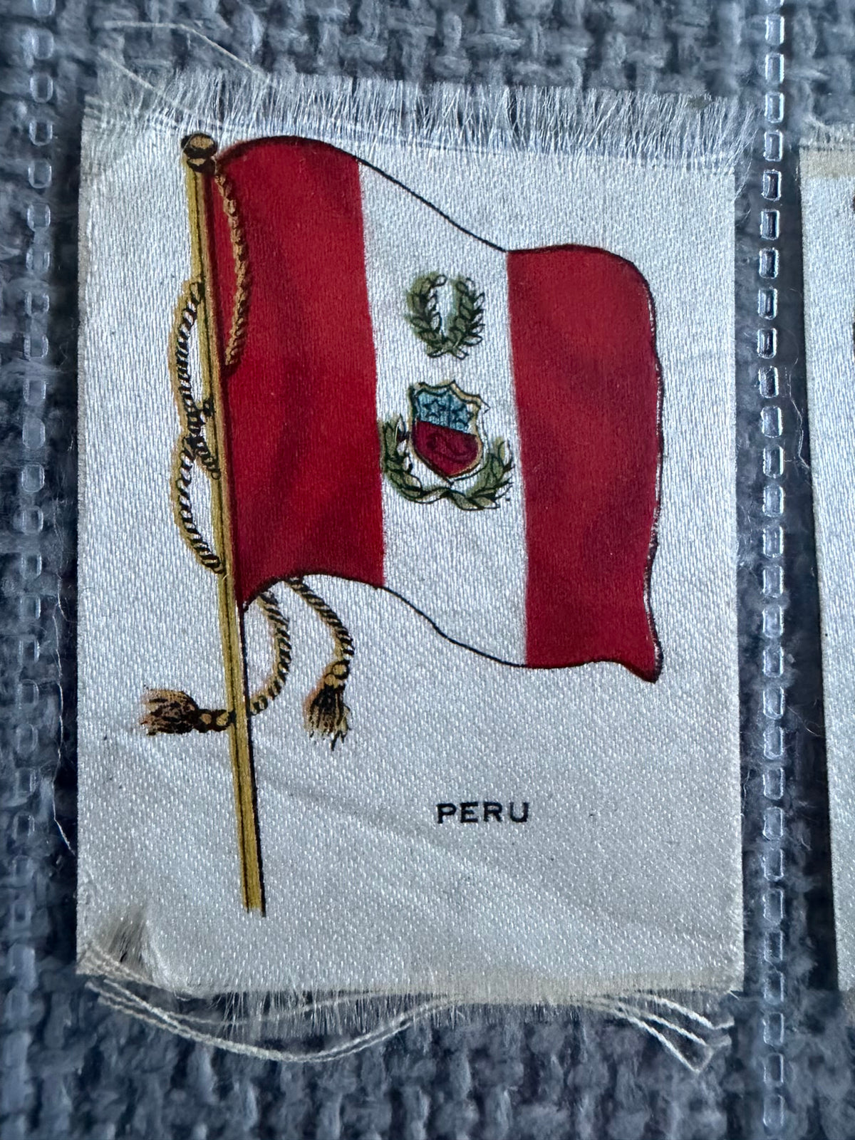 12 Vintage Silk Flag Cigarette Cards — B.D.V. / Godfrey Phillips — World Flags Collection c.1910s