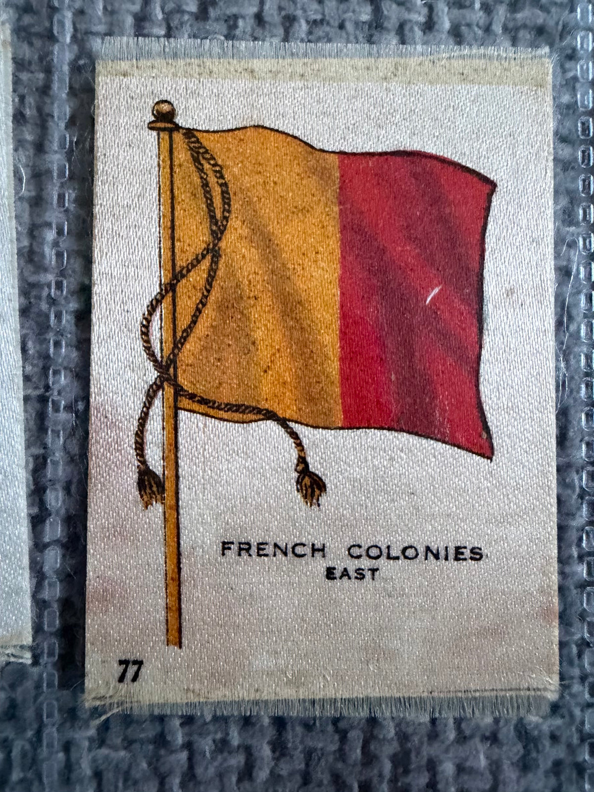 12 Vintage Silk Flag Cigarette Cards — B.D.V. / Godfrey Phillips — World Flags Collection c.1910s