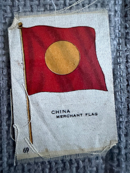 12 Vintage Silk Flag Cigarette Cards — B.D.V. / Godfrey Phillips — World Flags Collection c.1910s