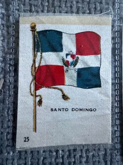 12 Vintage Silk Flag Cigarette Cards — B.D.V. / Godfrey Phillips — World Flags Collection c.1910s