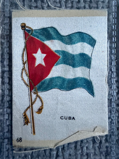 12 Vintage Silk Flag Cigarette Cards — B.D.V. / Godfrey Phillips — World Flags Collection c.1910s