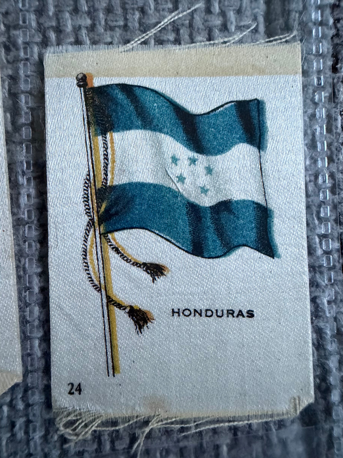 12 Vintage Silk Flag Cigarette Cards — B.D.V. / Godfrey Phillips — World Flags Collection c.1910s