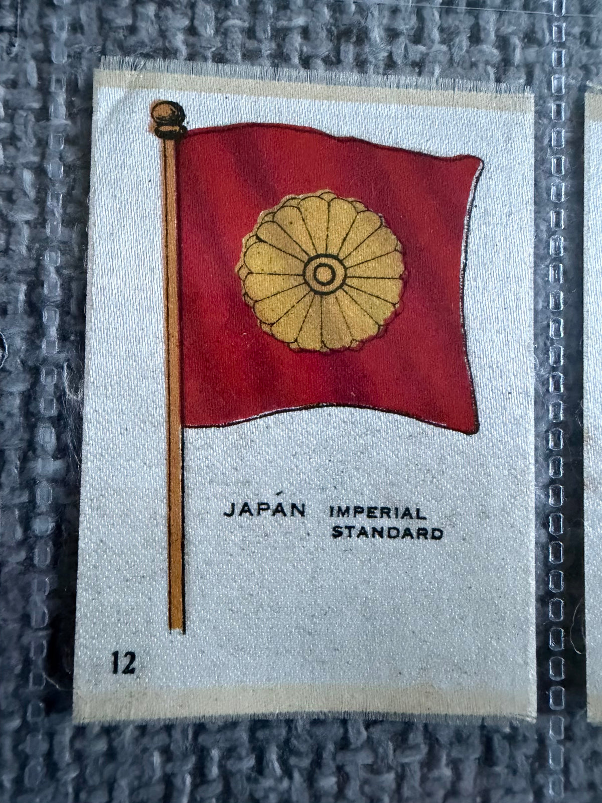 12 Vintage Silk Flag Cigarette Cards — B.D.V. / Godfrey Phillips — World Flags Collection c.1910s