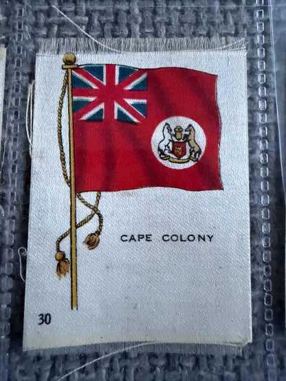 12 Vintage Silk Flag Cigarette Cards — B.D.V. / Godfrey Phillips — World Flags Collection c.1910s