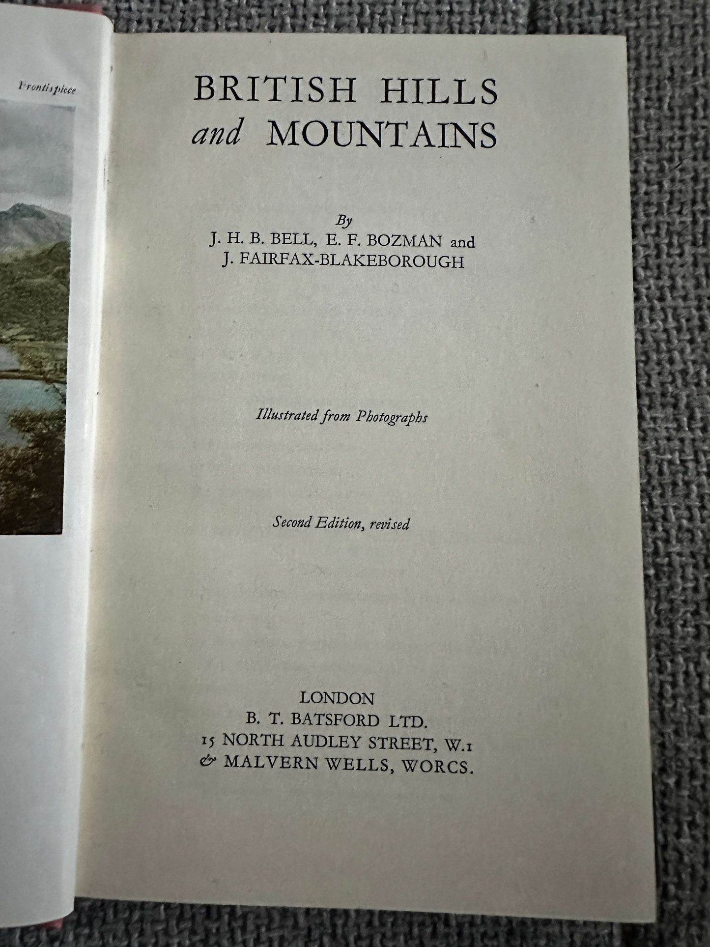 1943 British Hills & Mountains - J.H.B. Bell, E.F. Bozman & J. Fairfax-Blakeborough (B. T. Batsford Ltd) - Honeyburn Books (UK)