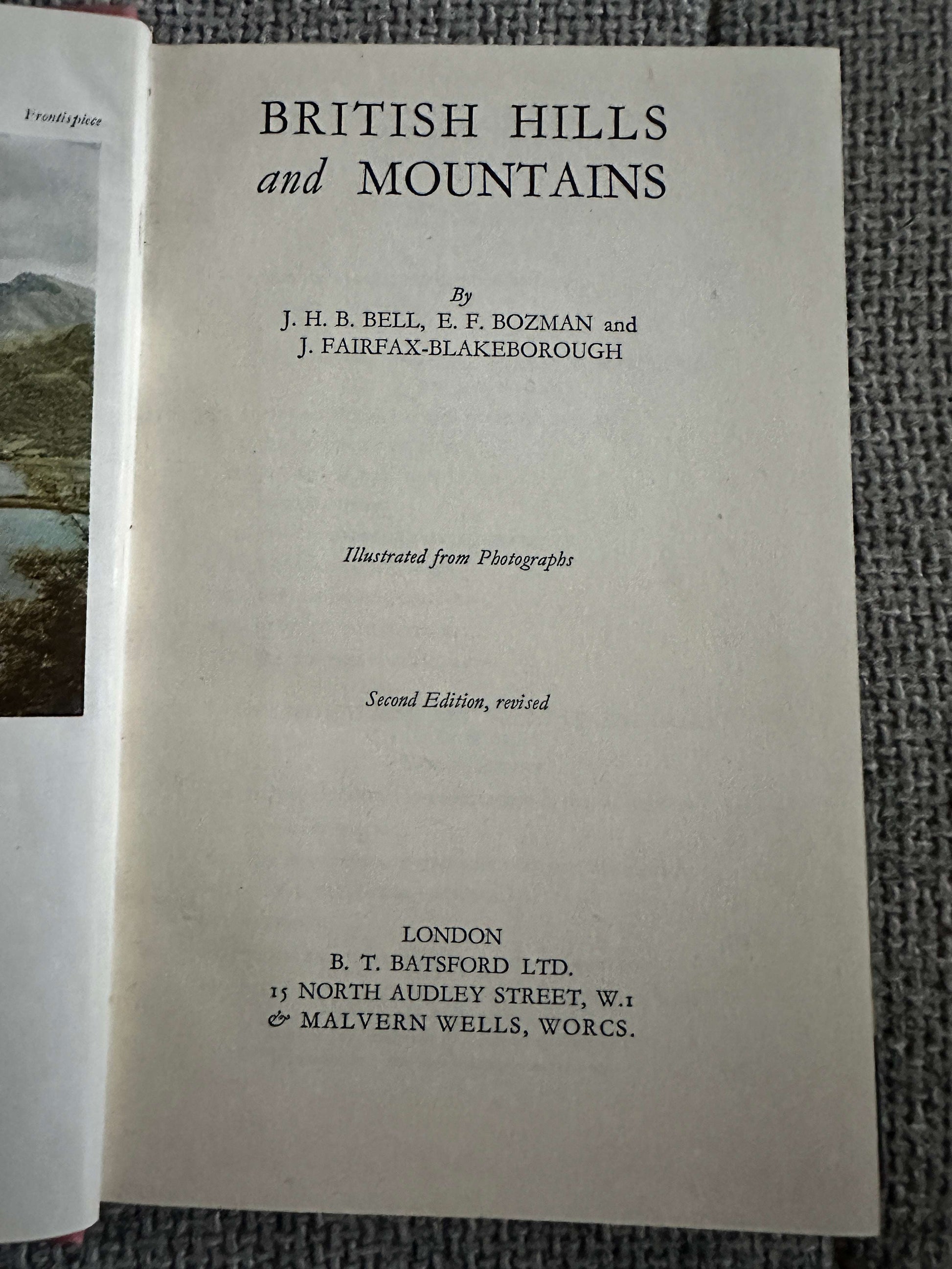 1943 British Hills & Mountains - J.H.B. Bell, E.F. Bozman & J. Fairfax-Blakeborough (B. T. Batsford Ltd) - Honeyburn Books (UK)