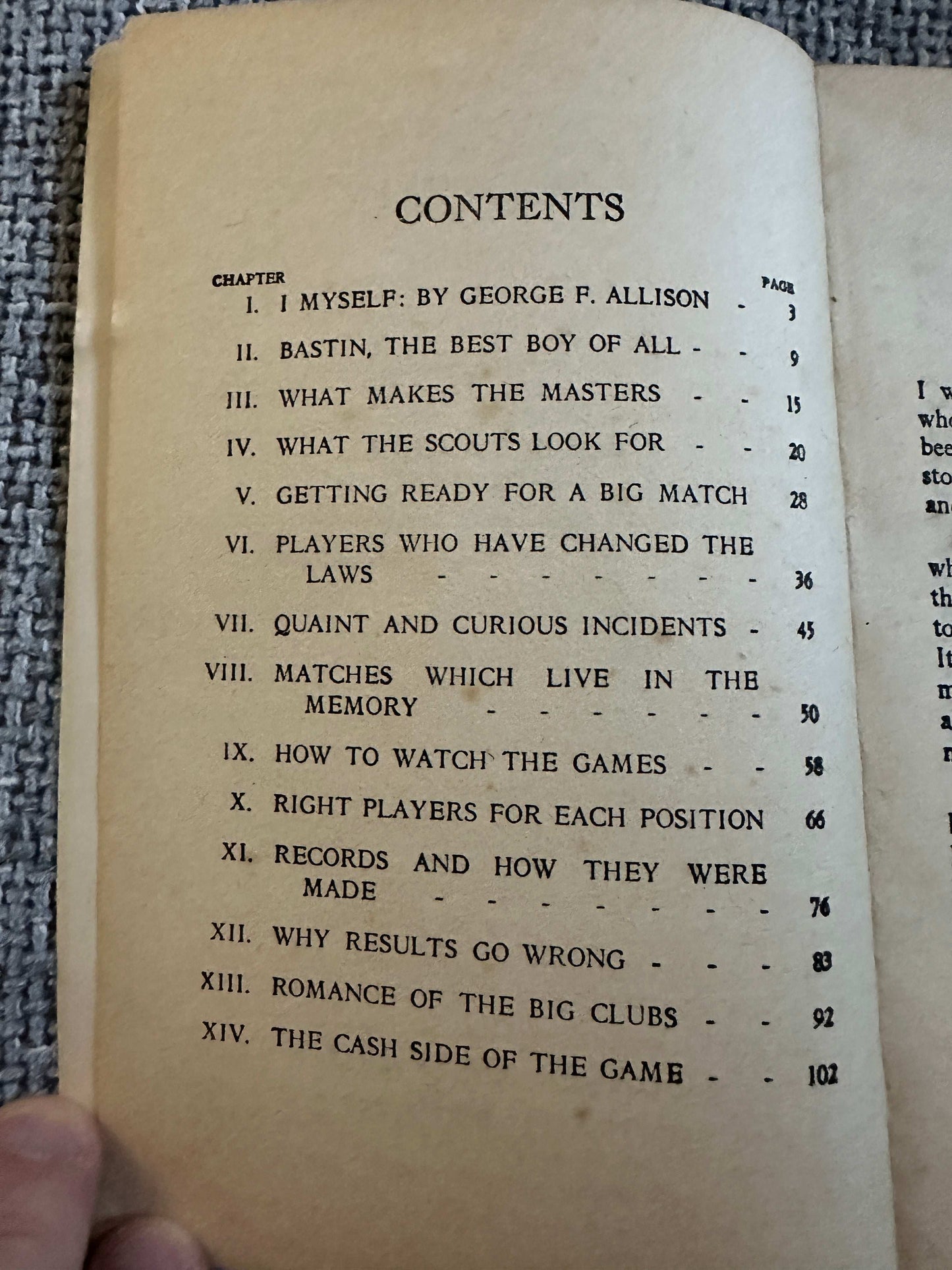 1938 The Inside Story Of Football - George F. Allison (Quaker Oats Ltd)