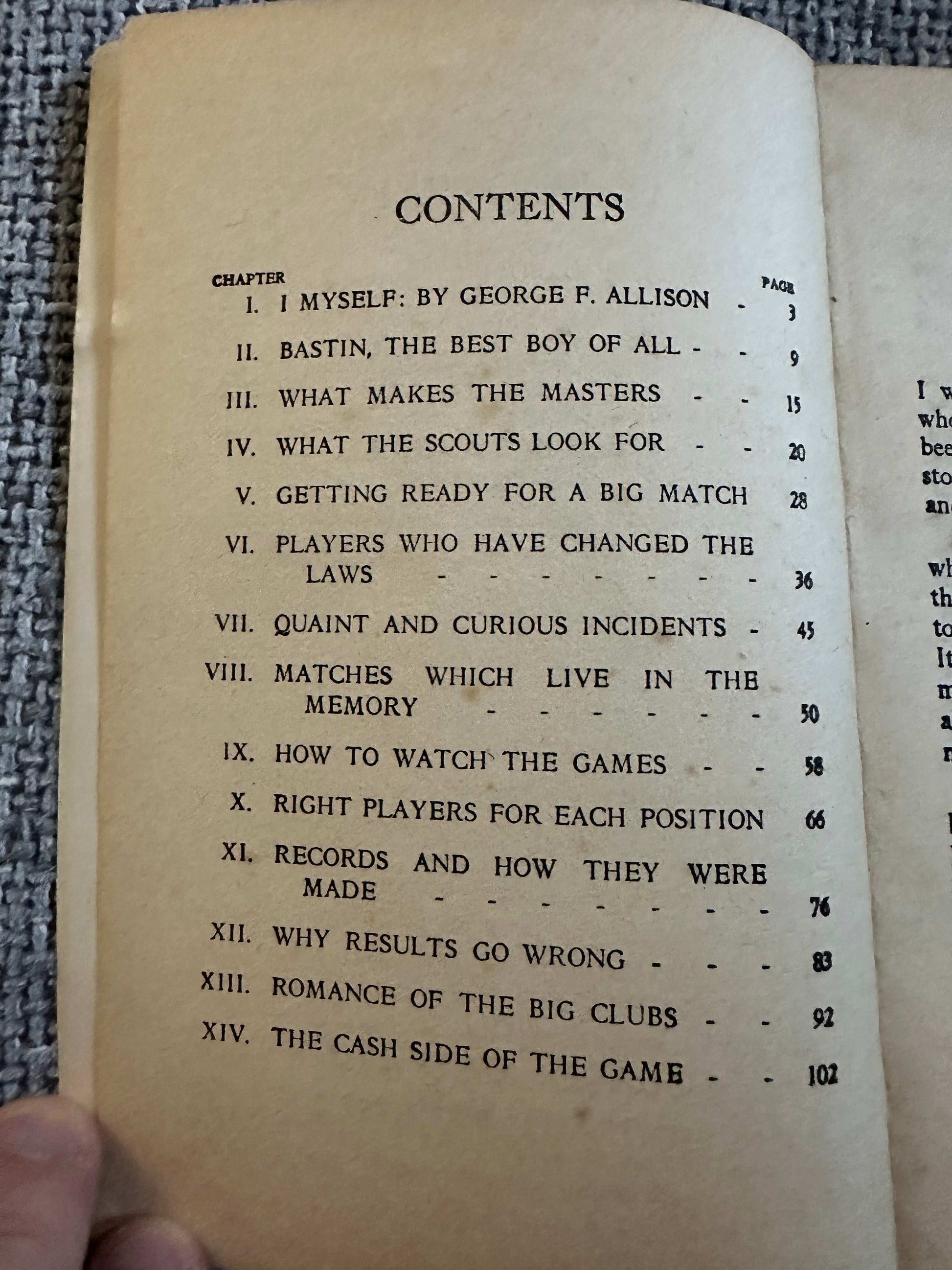 1938 The Inside Story Of Football - George F. Allison (Quaker Oats Ltd)
