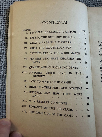1938 The Inside Story Of Football - George F. Allison (Quaker Oats Ltd)