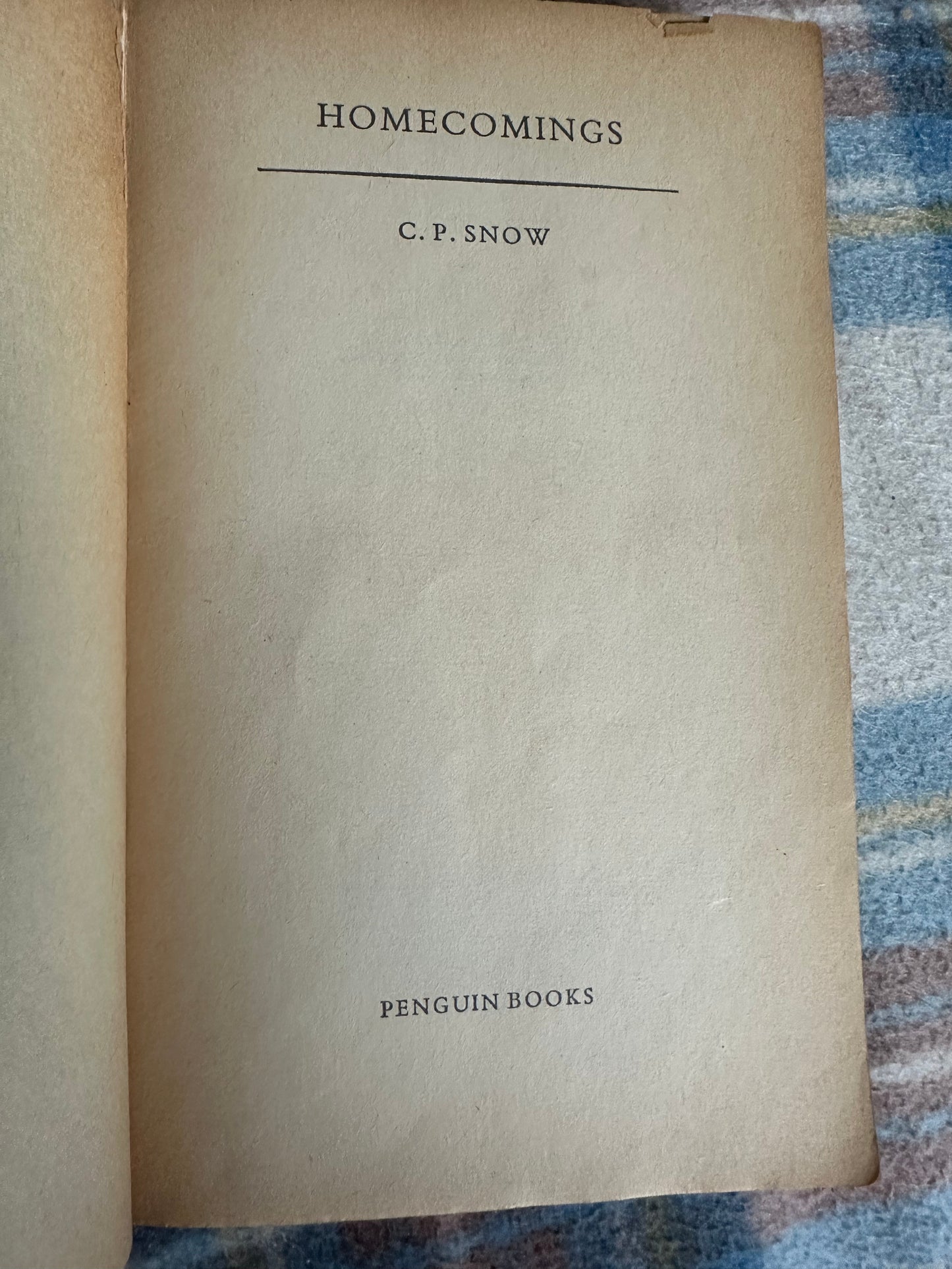 1963 Homecomings - C. P. Snow(Penguin Books)