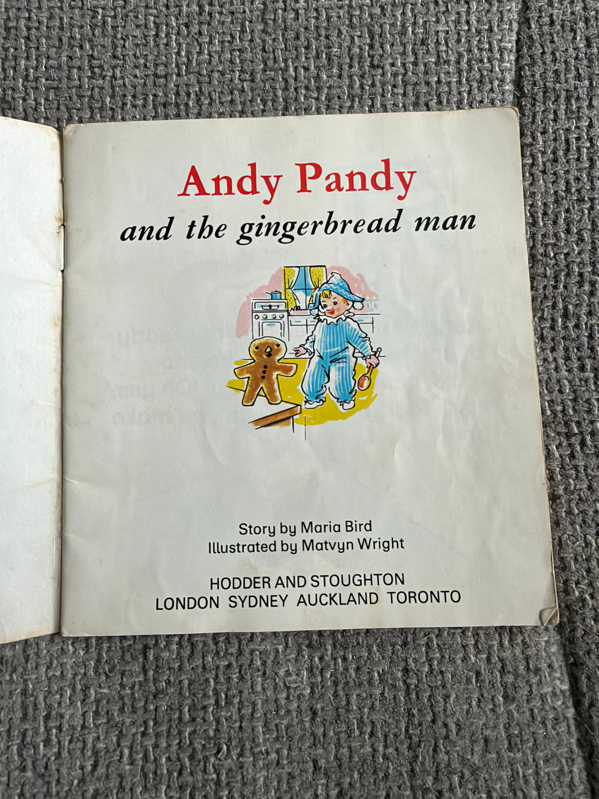 1984 Andy Pandy & The Gingerbread Man - Maria Bird (Matvyn Wright illust) Hodder & Stoughton