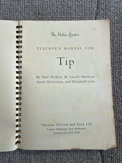 1951 Tip (A Teacher’s Manual) The McKee Readers Book 1 - Paul McKee, M. Lucile Harrison, Annie McCowen & Elizabeth Lehr (Thomas Nelson & Sons Ltd)