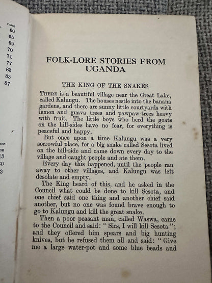1922 The King Of The Snakes (Folk-lore stories from Uganda 🇺🇬) Rosetta Baskerville (Church Missionary Society)