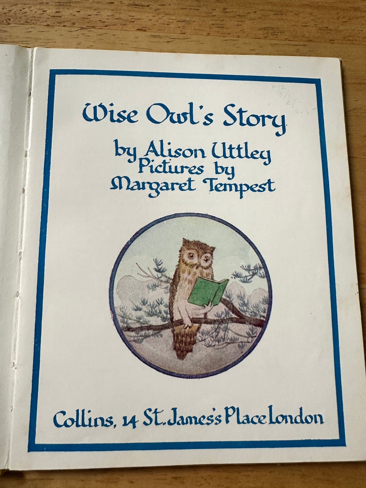 1966 Wise Owl’s Story - Alison Uttley(Margaret Tempest illustration) Collins