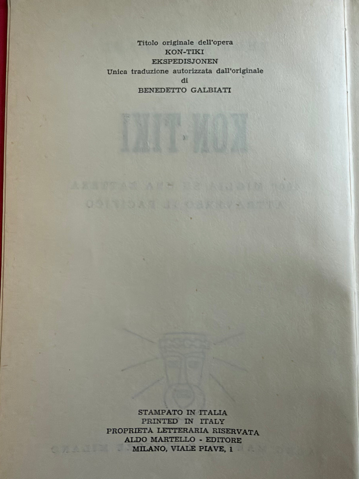 1952 Kon-Tiki - Thor Heyerdahl (Italian language version) Aldo Martello