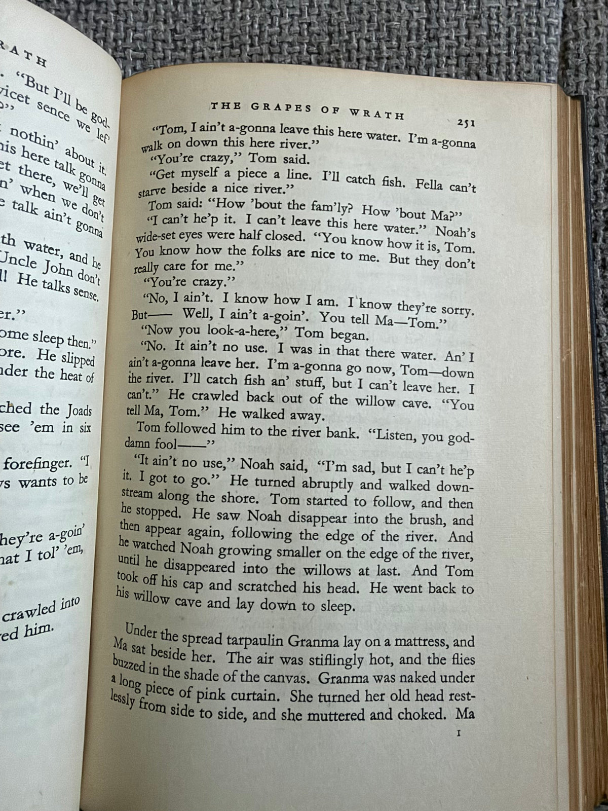 1940*1st*Grapes Of Wrath - John Steinbeck (Reprint Society)