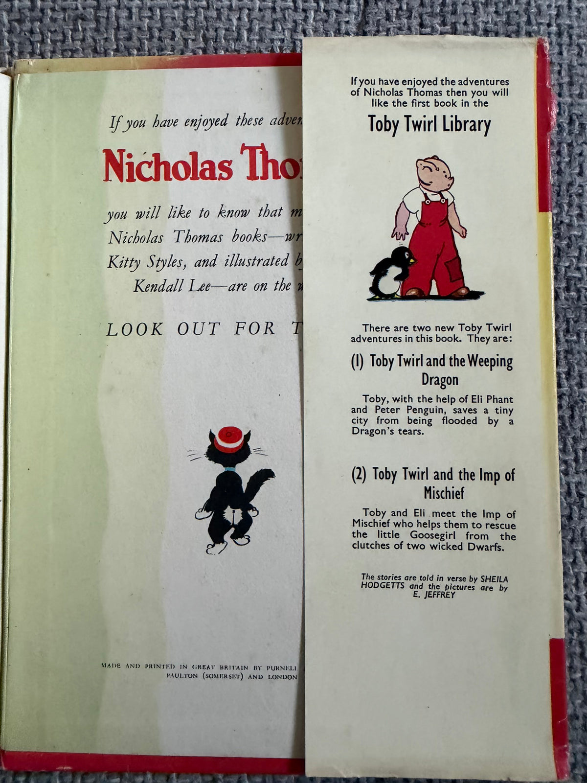 1948 Nicholas Thomas Gets Into Trouble - Kitty Styles (Mary Kendall Lee illust) Sampson Low & Marston Ltd
