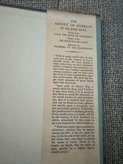 1953*1st* The Ascent Of Everest - John (Brigadier Sir C. B. E., D. S. O.) Hunt (Cover by W. Heaton Copper) Hodder & Stoughton