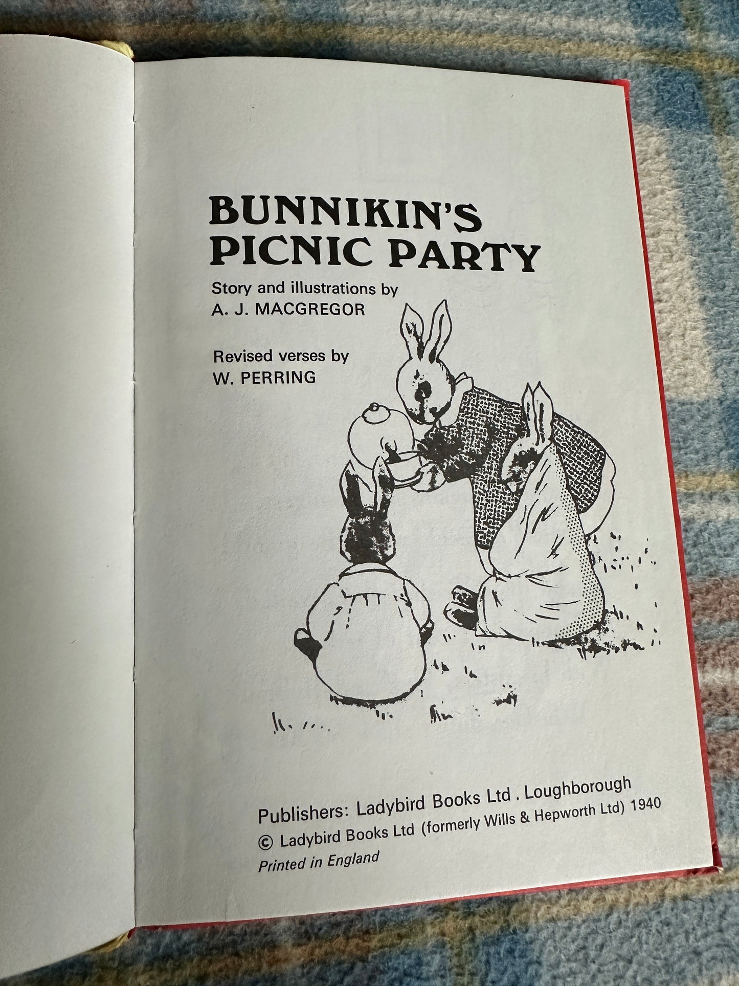 1979’s Bunnykin’s Picnic Party(Series 401) A.J. MacGregor & W. Perring(Ladybird Books Ltd)