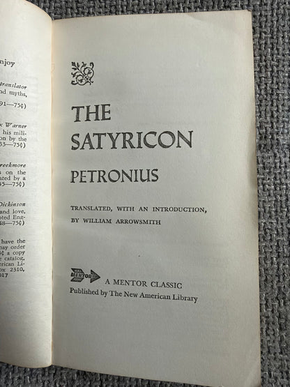 1964 Petronius The Satyricon - William Arrowsmith (Mentor Classic)