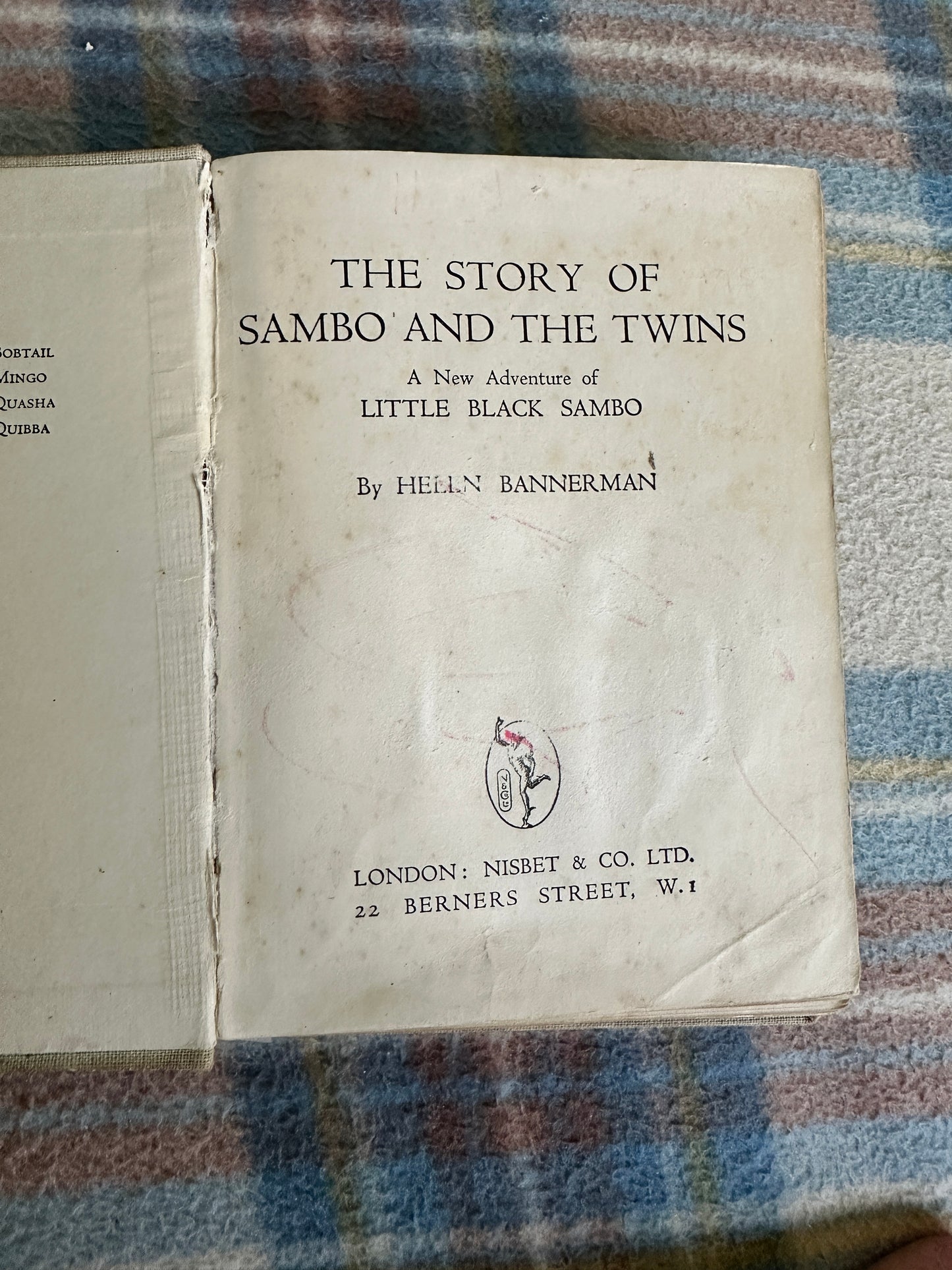 1940’s The Story Of Sambo & The Twins - Helen Bannerman (Nisbet & Co Ltd)