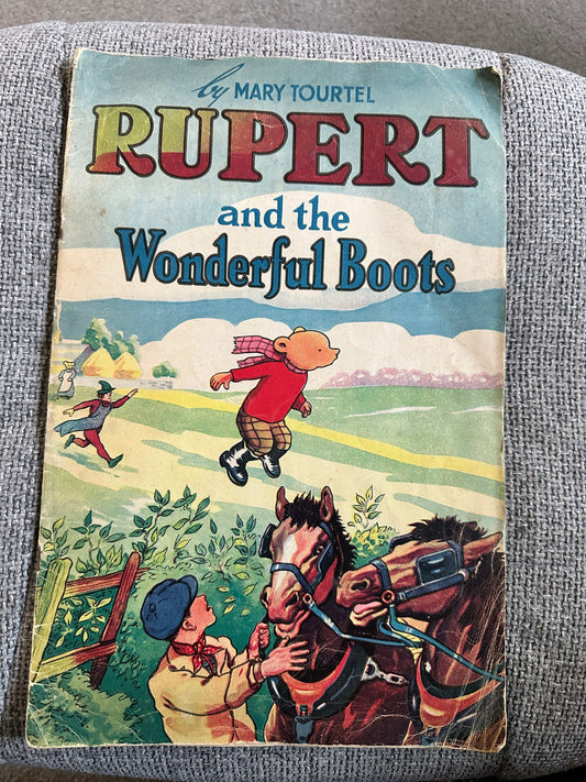 1946 Rupert & The Wonderful Boots - Mary Tourtel (Sampson, Low & Marston Co. Ltd 14” x 9.25” Card covers